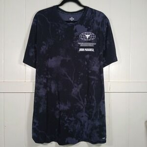 Under Armour Project Rock Iron Paradise Tie Dye Shirt Mens XL Black Purple Loose